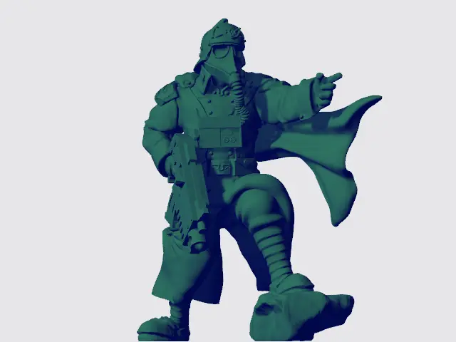 Overly Stoic Shovel Leader with a cape — modelo 3D