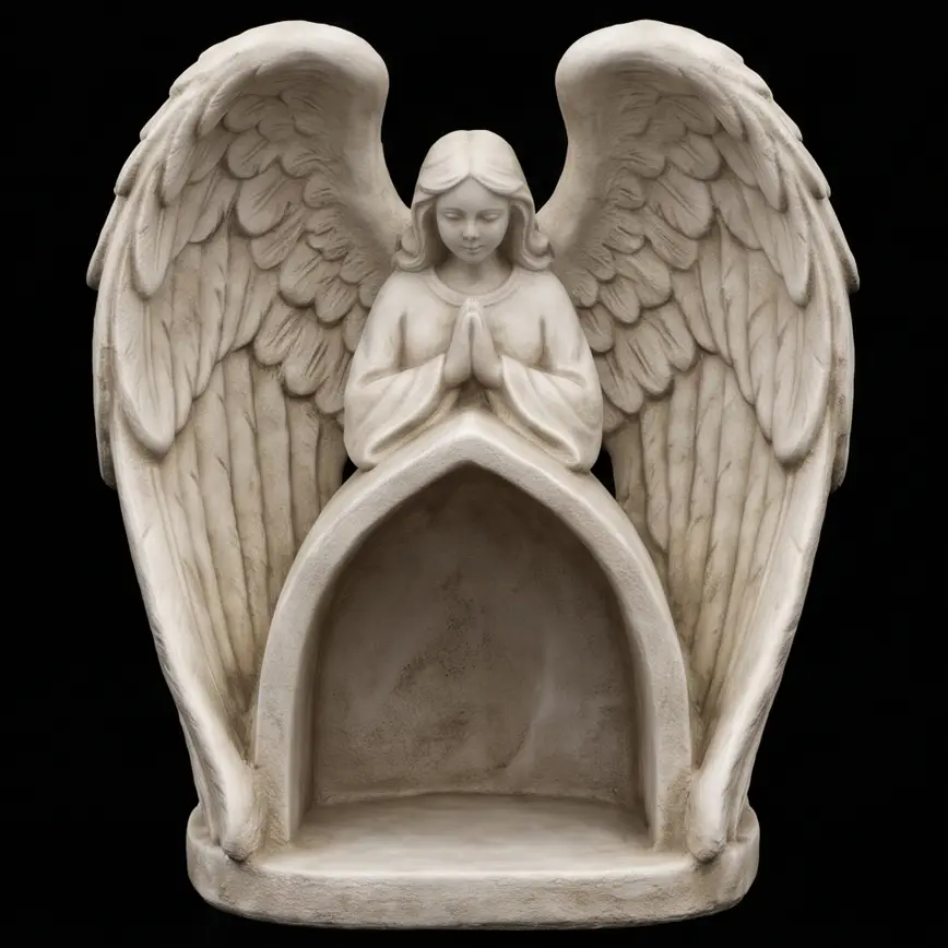 Praying Angel Tealight Candle Holder Figurine - Christian Shrine Decor STL — modelo 3D