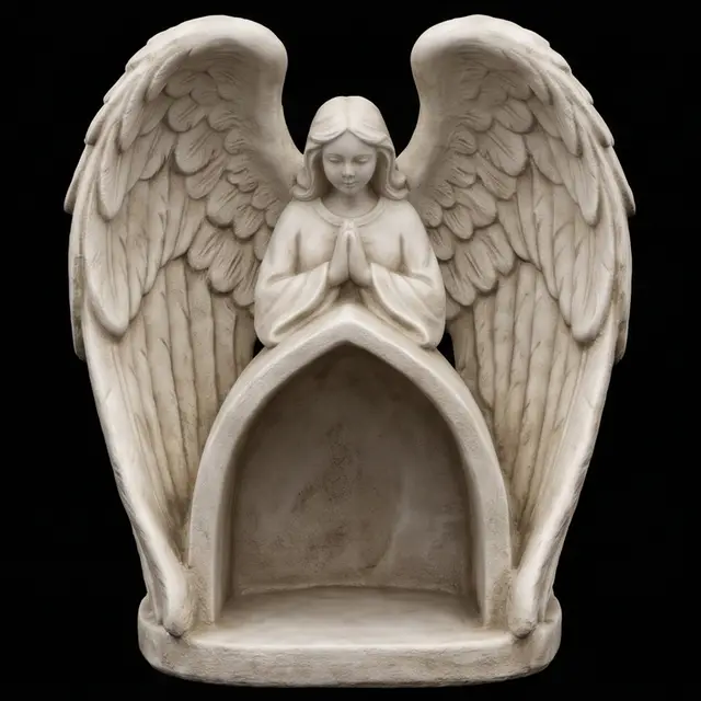 Praying Angel Tealight Candle Holder Figurine - Christian Shrine Decor STL — modelo 3D