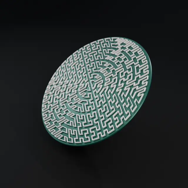 Hilbert curve coaster (120 mm) — modelo 3D