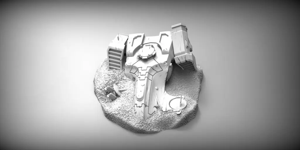 Space communist ship wreckage — modelo 3D