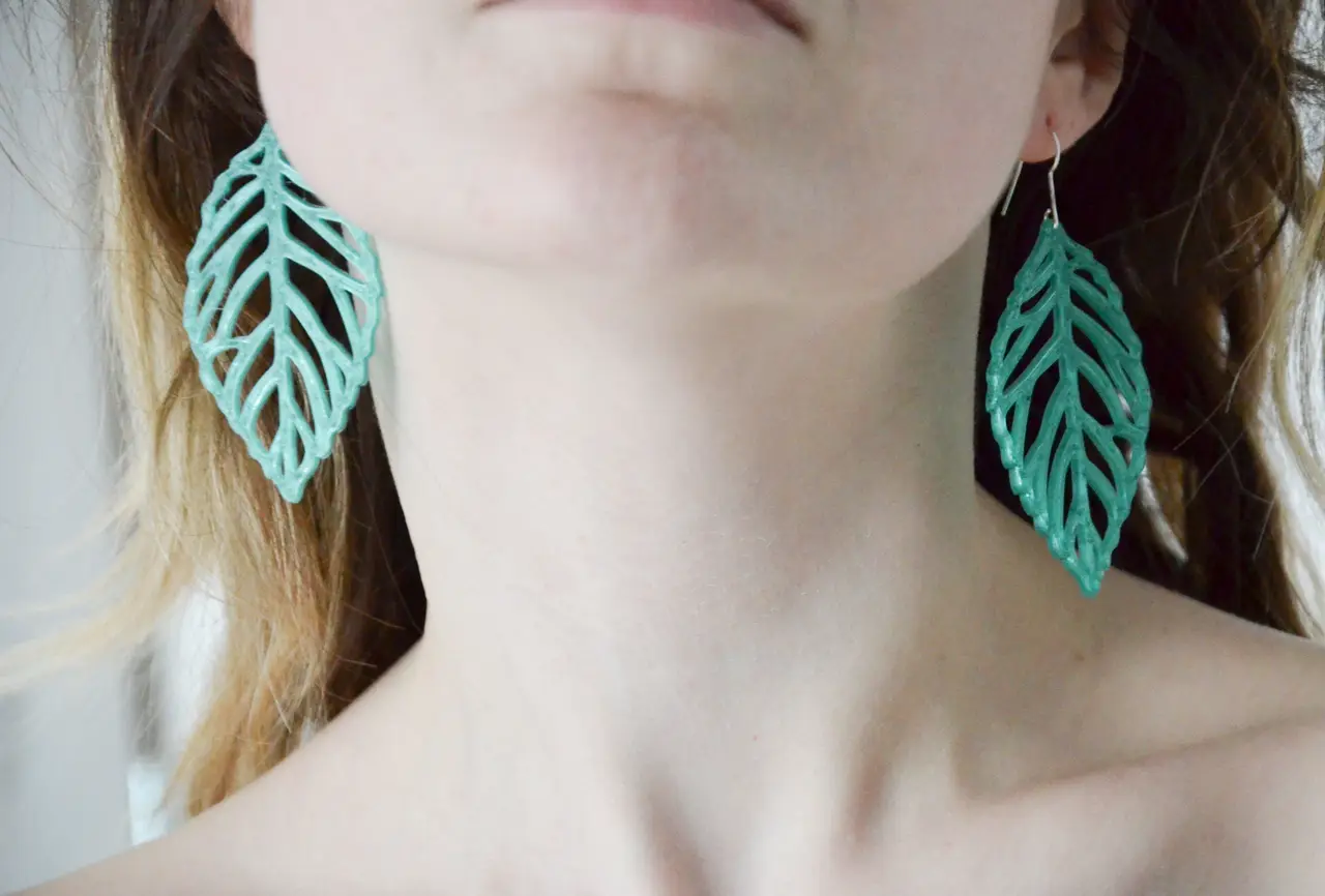 leaves earrings — modelo 3D