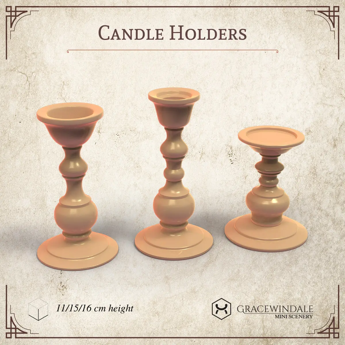 Candle Holders Set — modelo 3D