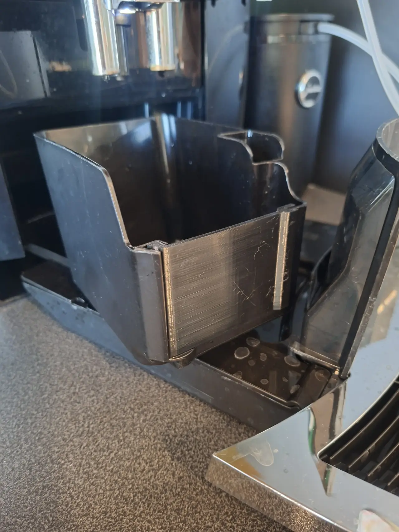 Jura E8, E4, E6 coffee grounds container back plate — modelo 3D