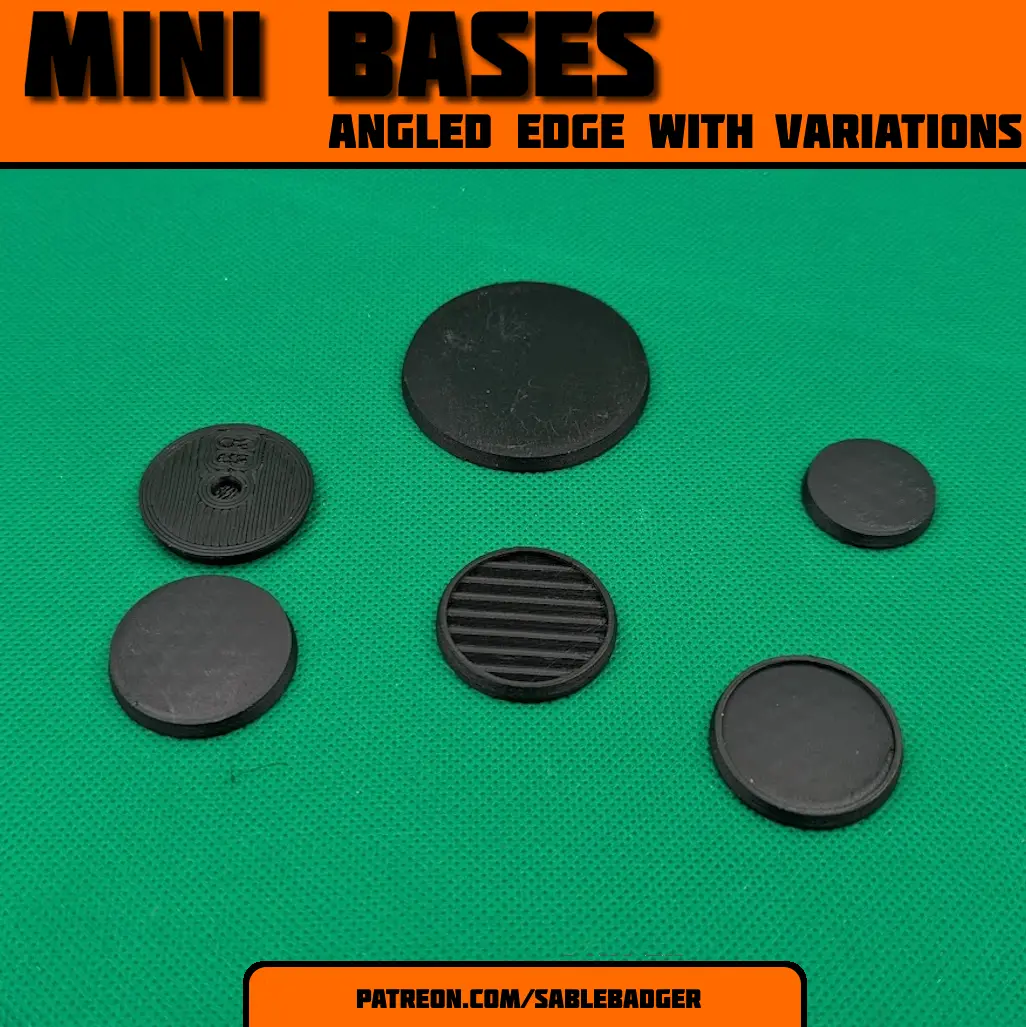 Blank Mini Bases - Angled Edge - Multiple Sizes/Options — modelo 3D