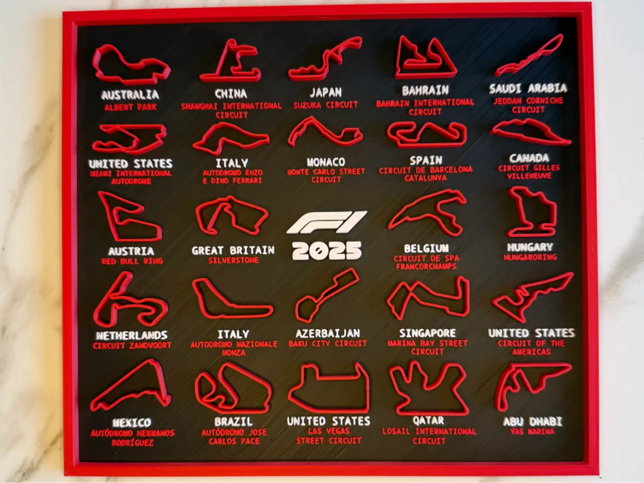 2025 Formula 1 Calendar — modelo 3D