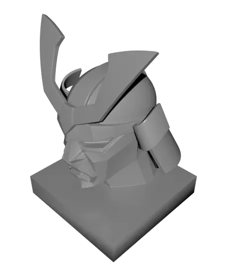 Samurai Mask Sculpture - Japanese Armor Art — modelo 3D