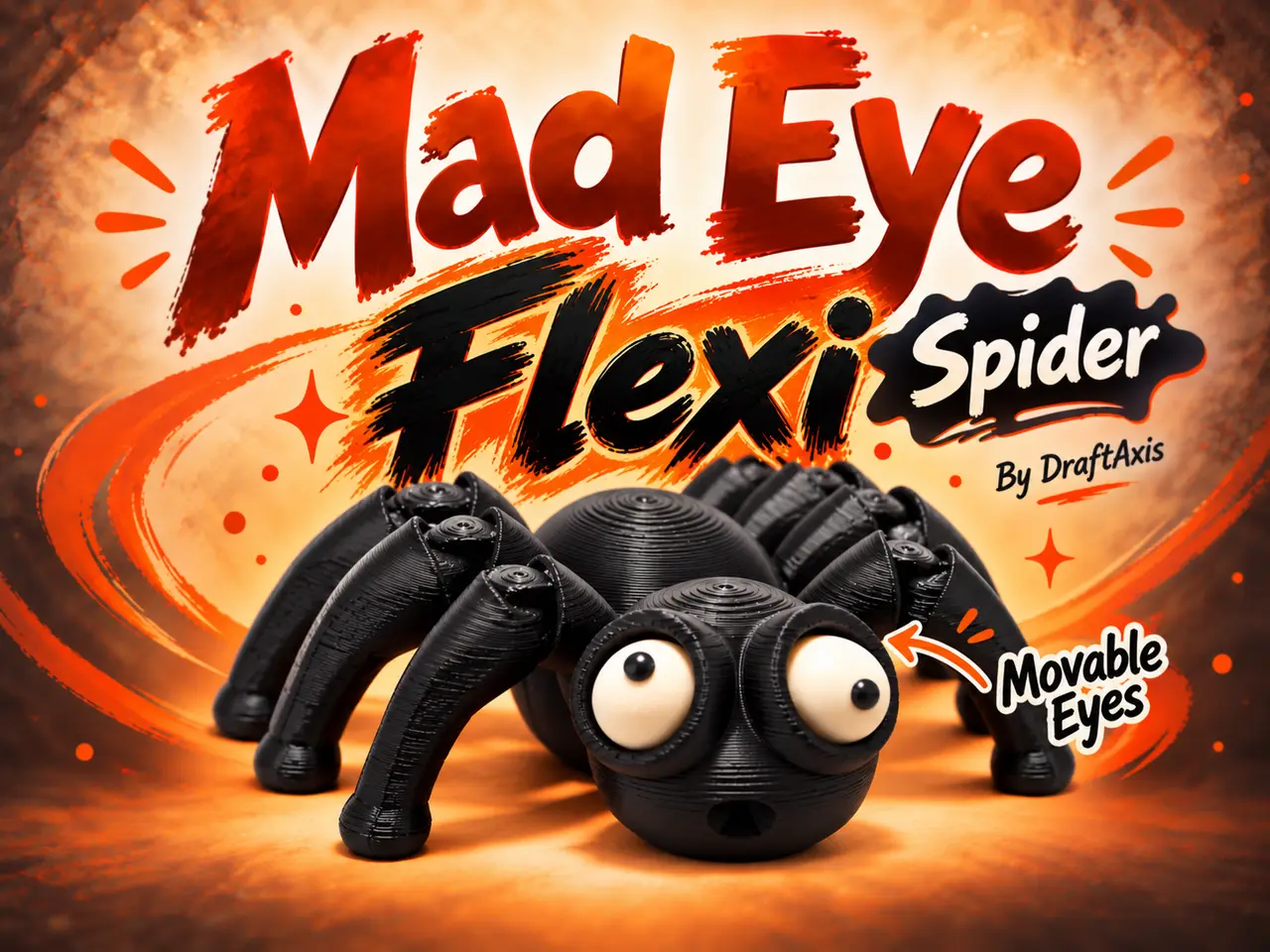 MadEye Flexi Spider - Halloween - No AMS & Support — modelo 3D