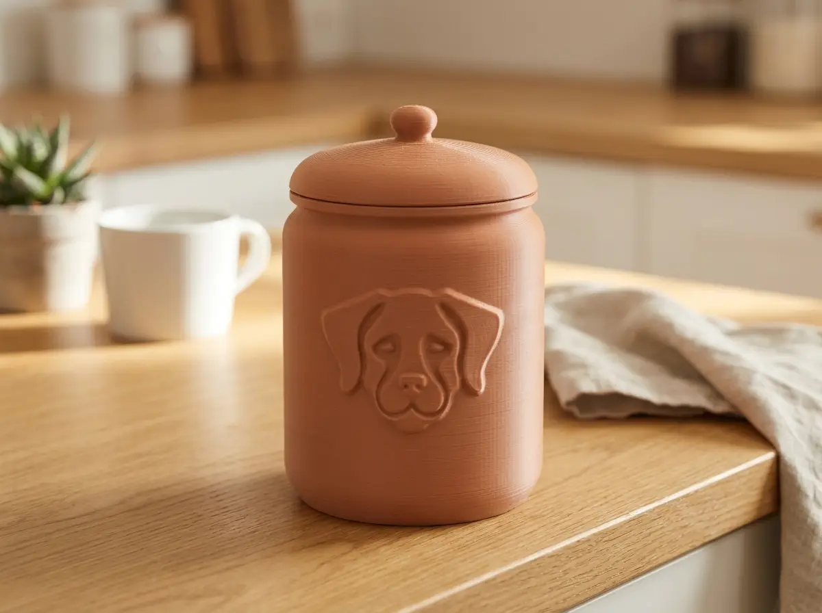 Dog Treats Jar with Lid – Minimal Storage Container — modelo 3D