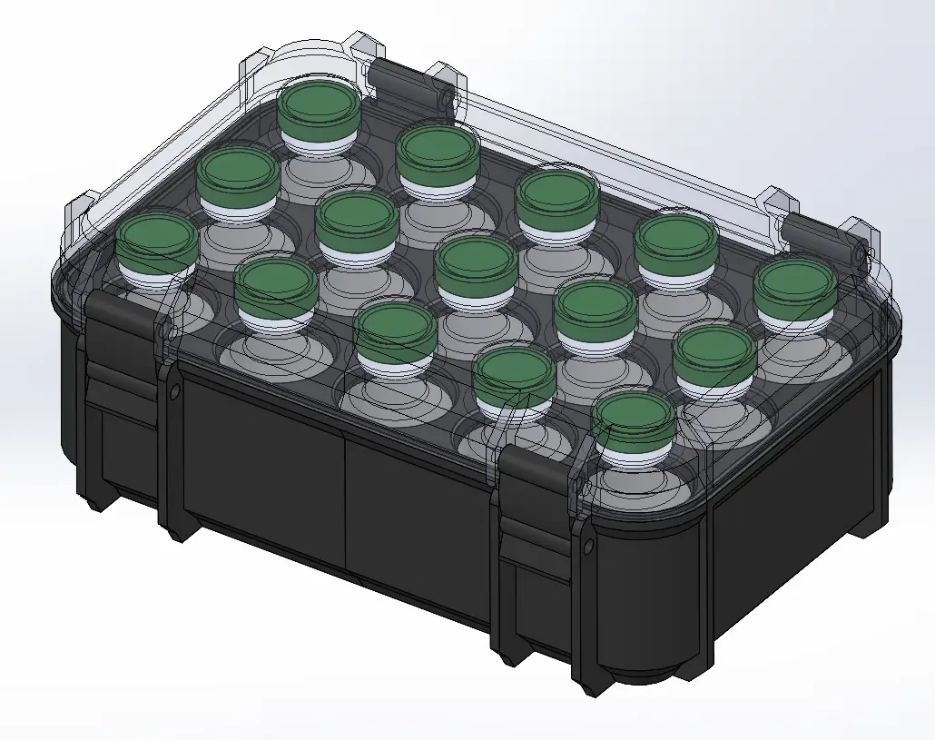 HRT Vial Storage Box - 15x — modelo 3D