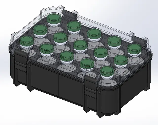 HRT Vial Storage Box - 15x — modelo 3D
