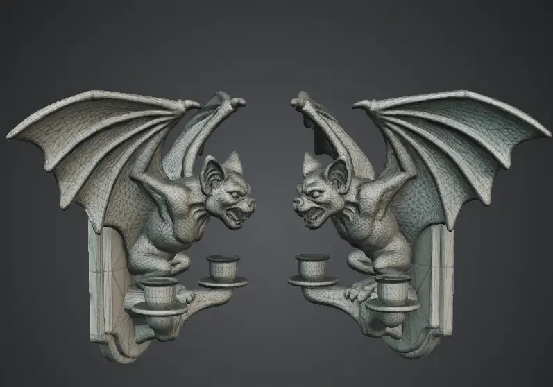 applique chauve souris halloween — modelo 3D