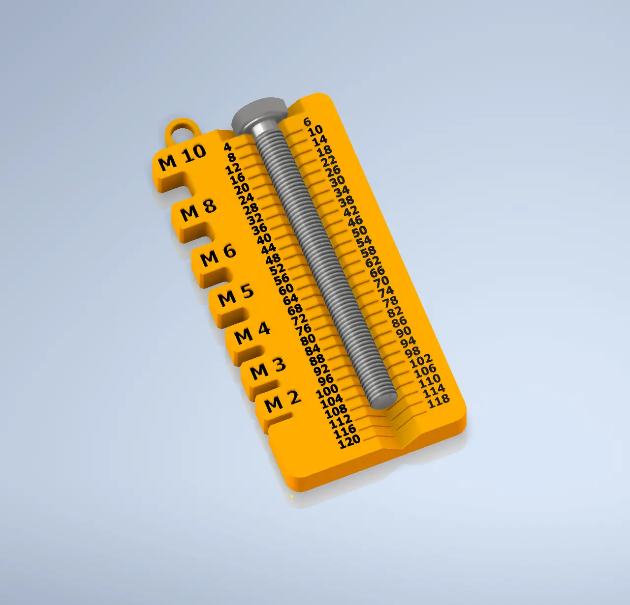 Screw measuring tool, M2-M10, 4-120mm — modelo 3D