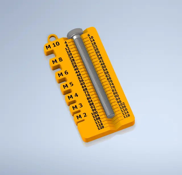 Screw measuring tool, M2-M10, 4-120mm — modelo 3D