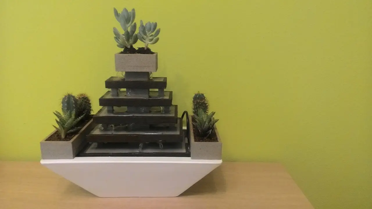 Zen fountain garden — modelo 3D