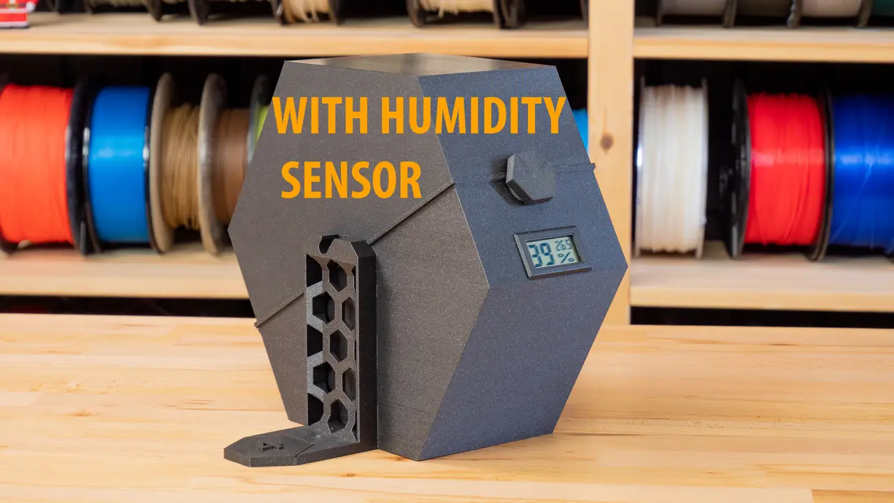 Spool holder and drybox for Enclosure V2 - with humidity sensor — modelo 3D