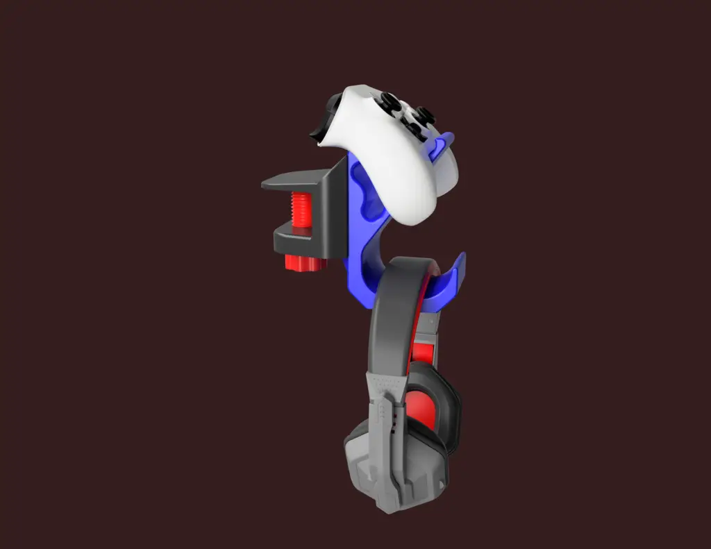 Xbox Playstation Controller Headphone Holder Stand Clamp On Desk — modelo 3D