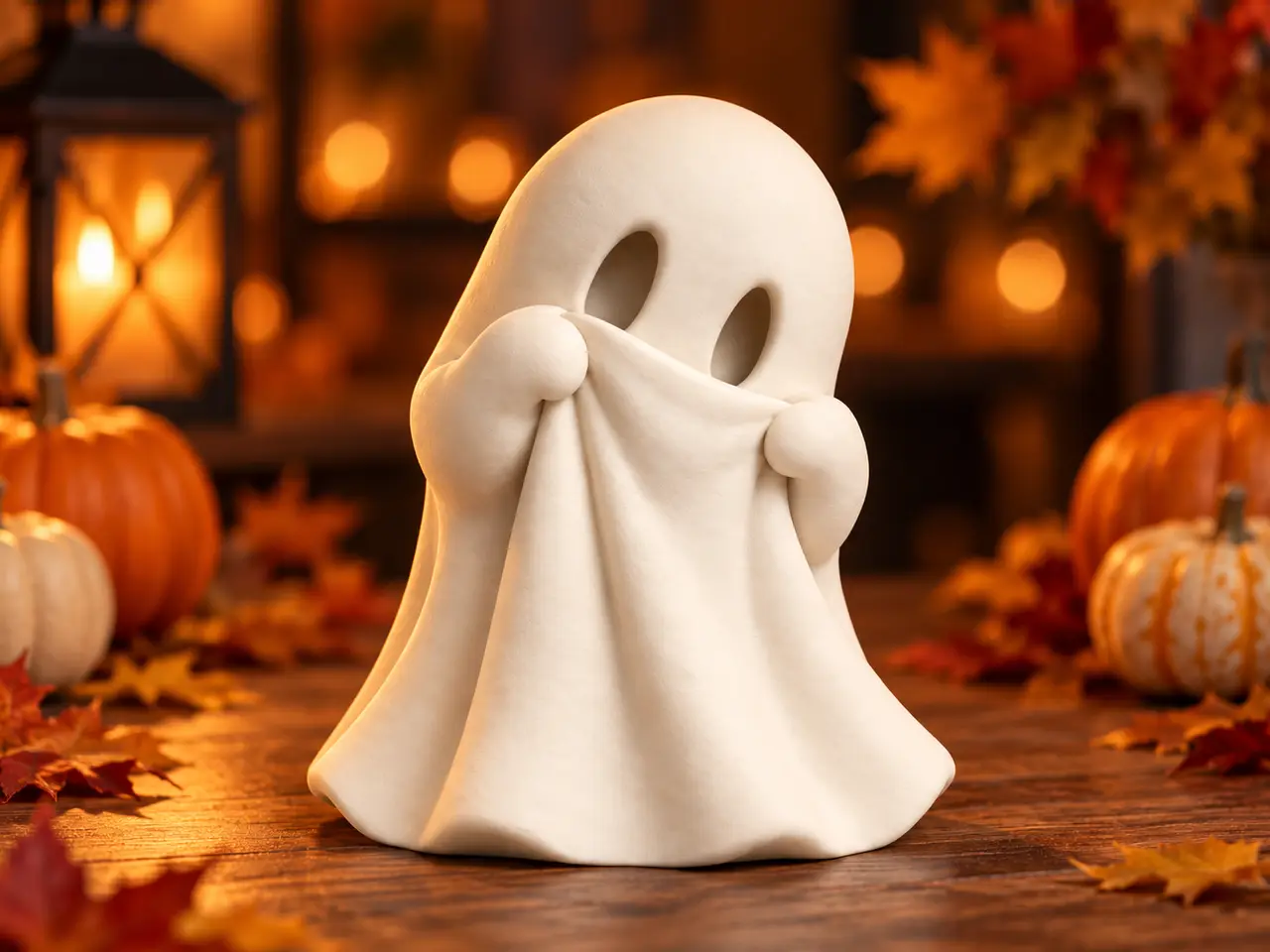 Shy Ghost – Cute Halloween Decoration — modelo 3D