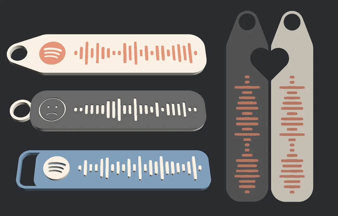 Customizable Spotify Code Keyring or Tag — modelo 3D