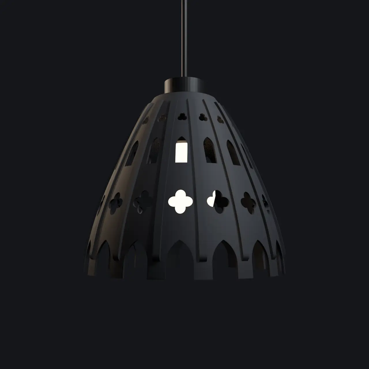 Rose Window Lamp - Gothic Arcade E27 Lamp Shade with Table and Wall Stand — modelo 3D