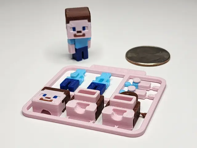 Minecraft-inspired Steve Mini Figure Kit Card/ Keychain — modelo 3D