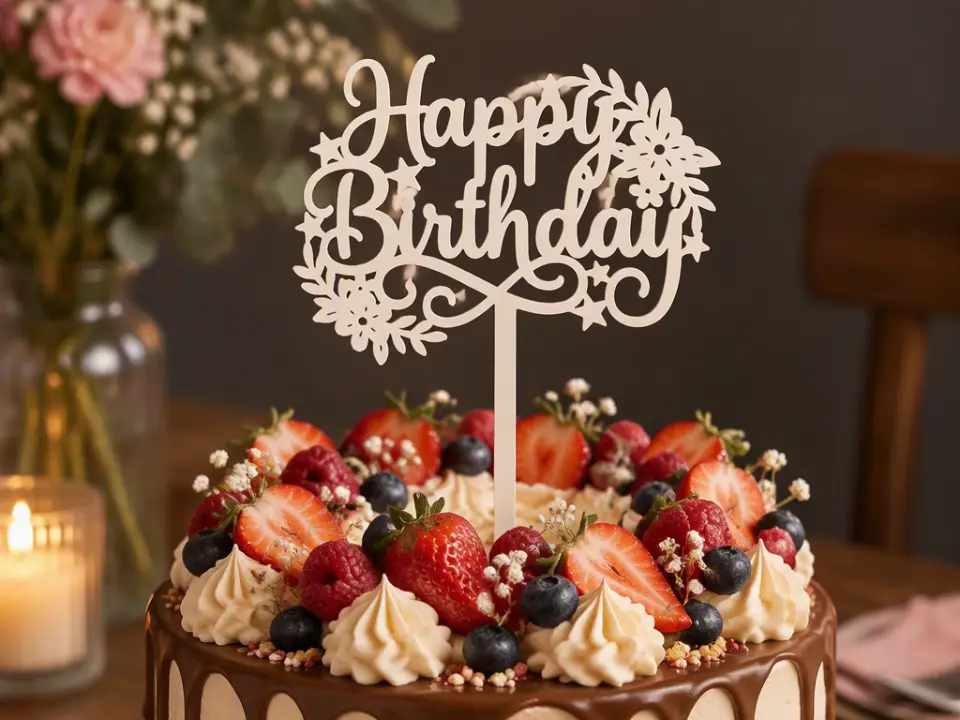 Happy Birthday Caketopper v10 — modelo 3D