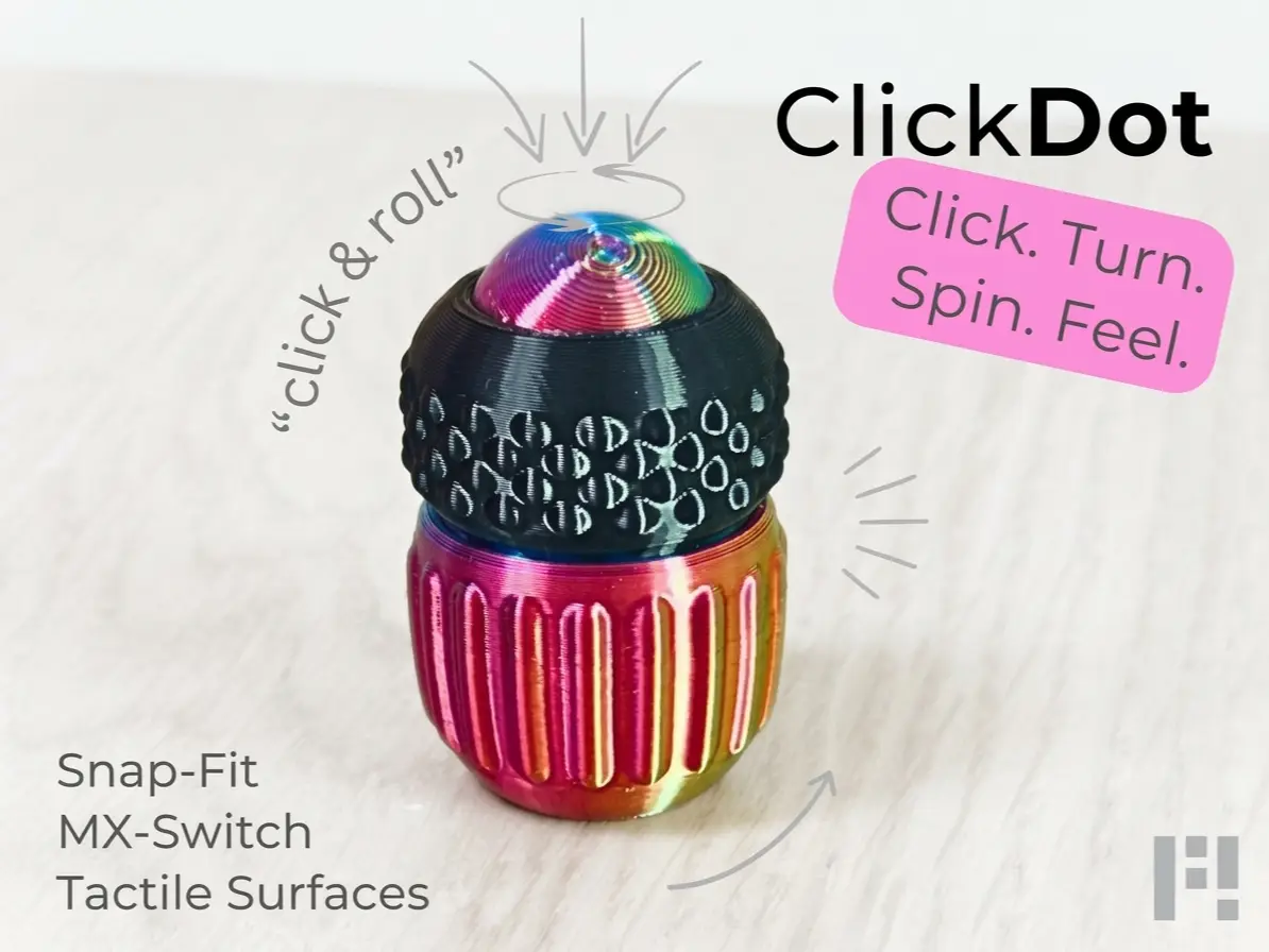 ClickDot — 4-in-1 EDC Fidget (no Supports/ no AMS) — modelo 3D
