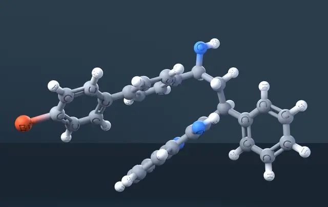 Bromadiolone 3D Molecular Model — CAS 28772-56-7 — modelo 3D