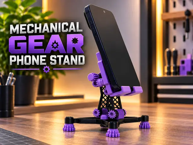 Mechanical Gear Phone Holder | Phone Stand — modelo 3D