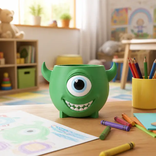 Fun Mike Wazowski-Inspired Bowl with Cute Design — modelo 3D