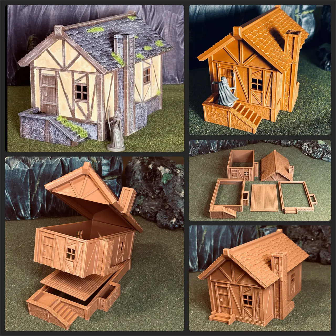 Modular Medieval RPG House FDM-Friendly D&D Terrain — modelo 3D