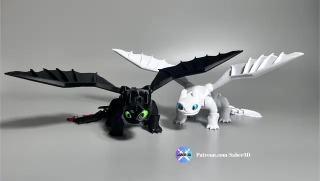 Flexi Toothless Dragon (3MF Multi-color) — modelo 3D