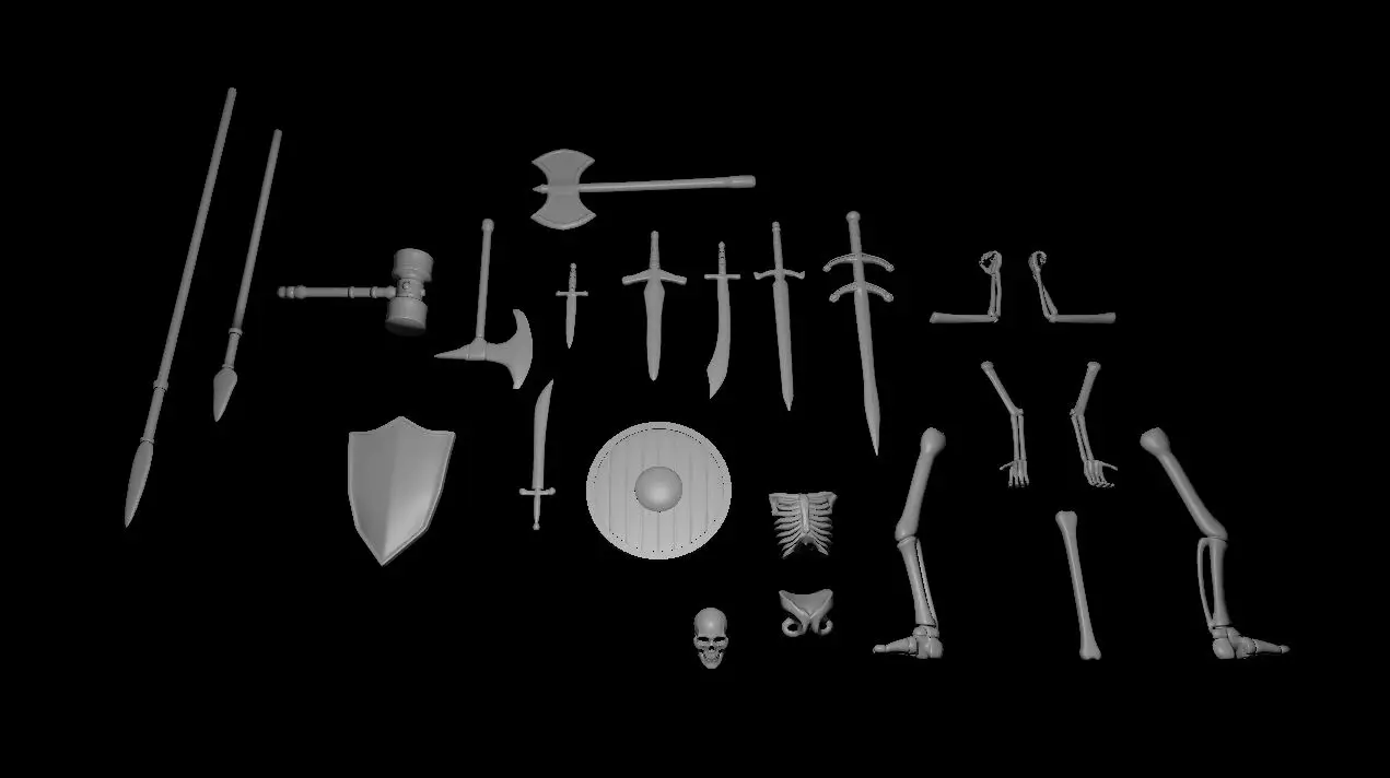 Terrain Scatter - Bones and Weapons — modelo 3D
