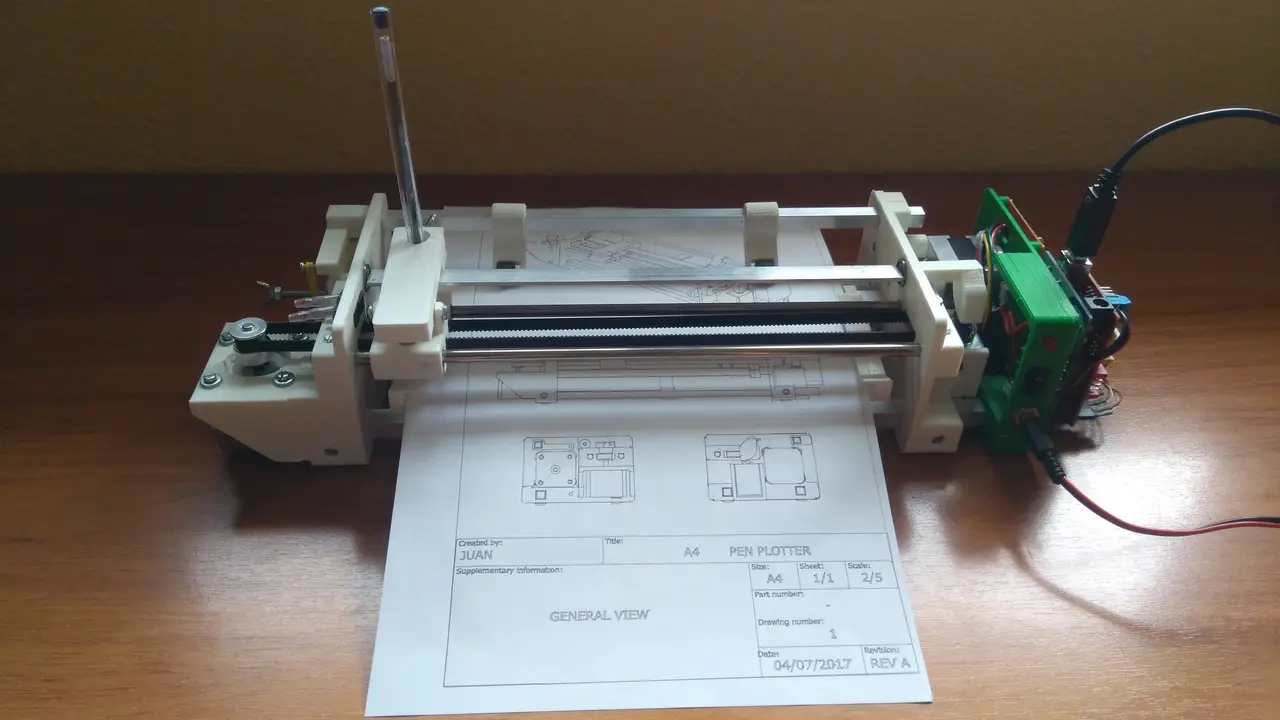 A4 Pen Plotter — modelo 3D