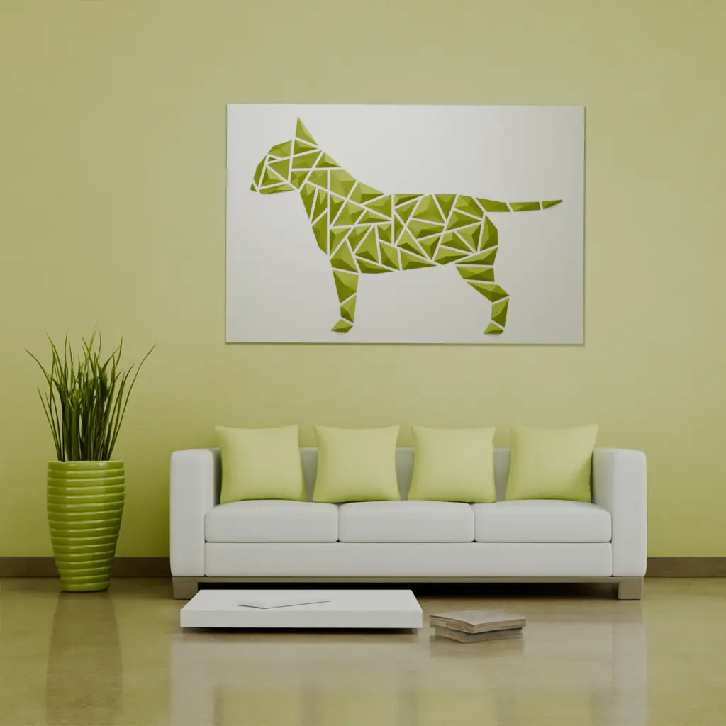 Geometric dog wall art - “Bull Terrier style” — modelo 3D