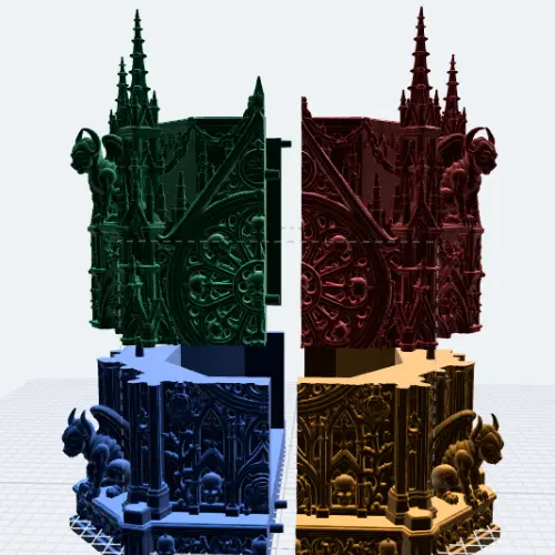 Gothic Fantasy Dice Tower 3D Model, Ornate Medieval Castle Dice Tower STL for 3D Printing — modelo 3D