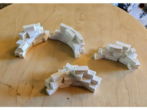 Fantasy Wargame Terrain - Ruined Wall Sections — modelo 3D