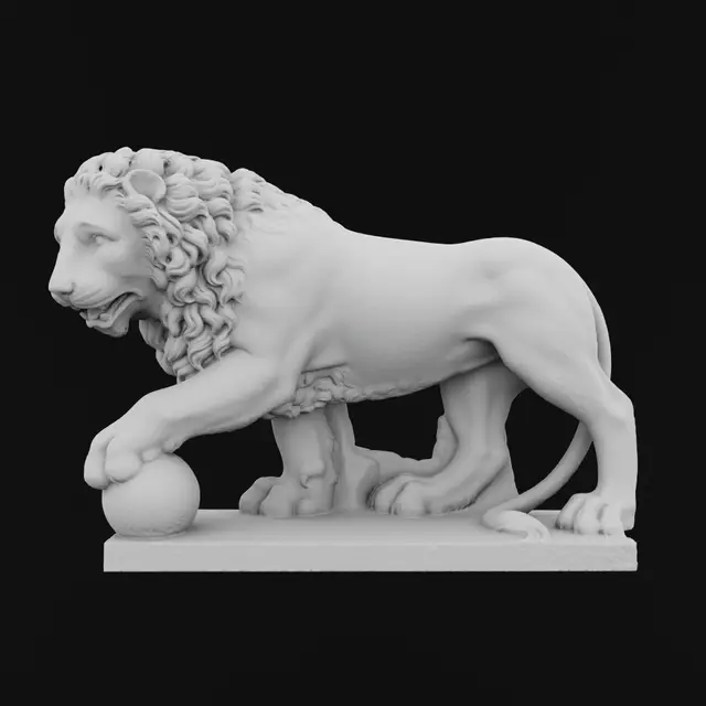 Lion by José Bellver - Monforte Gardens (Valencia) — modelo 3D