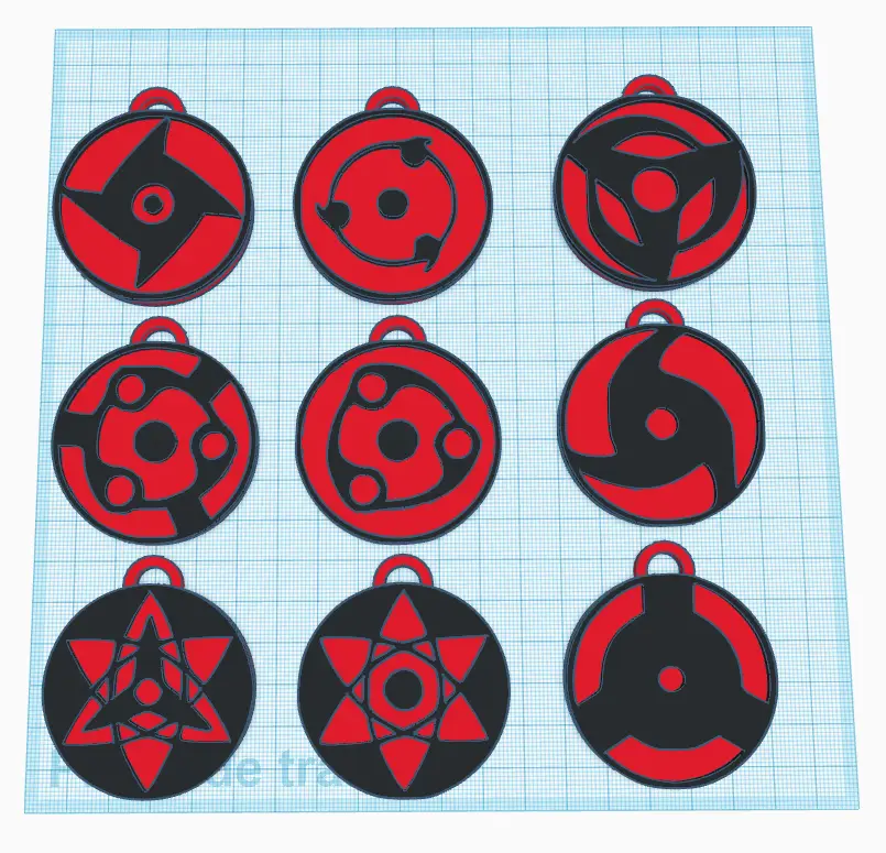 naruto sharingan keychain — modelo 3D
