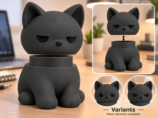 Gattino Cute: Organizer con Espressioni NO AMS — modelo 3D