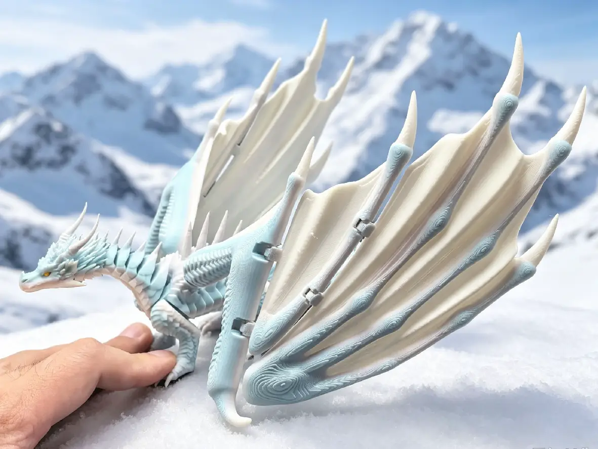 WOF，冰雪女王，冰翼飞龙，翅膀拆件新款，无需支撑 — modelo 3D