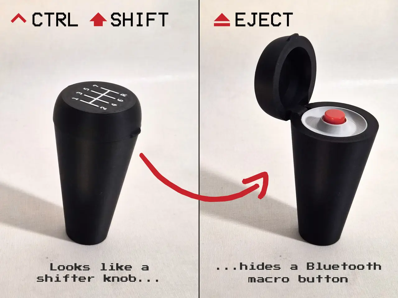 Ctrl Shift Eject - Thrustmaster TH8S Shifter Knob with Hidden Bluetooth Macro Button — modelo 3D