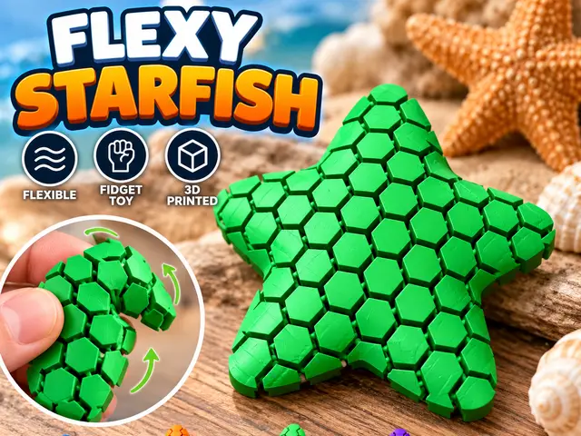 Flexy Starfish – Print-in-Place Flexible Fidget — modelo 3D