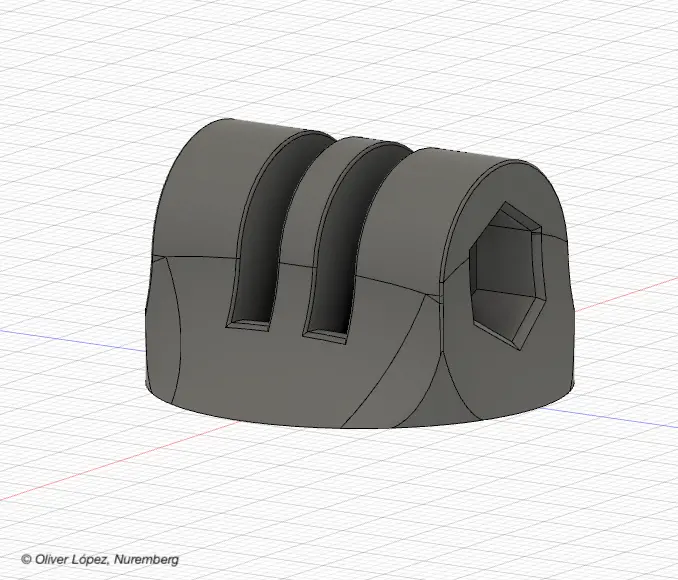 Action Camera Mount Base (GoPro-style, import this into your project) — modelo 3D