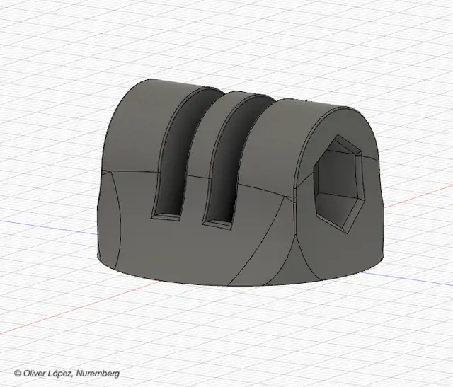 Action Camera Mount Base (GoPro-style, import this into your project) — modelo 3D