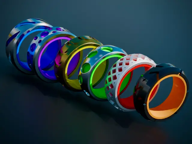 Fidget Spinner Ring Collection — modelo 3D