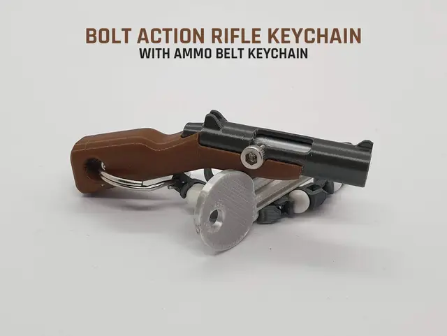 Bolt Action Rifle Keychain — modelo 3D
