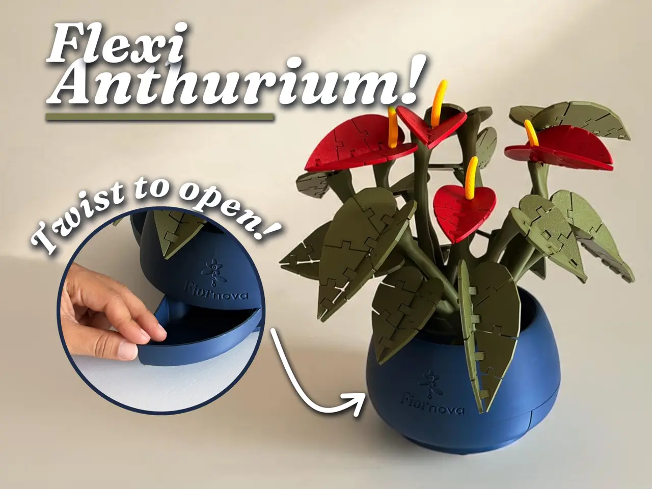 Flexi Christmas Anthurium - Twist organizer — modelo 3D