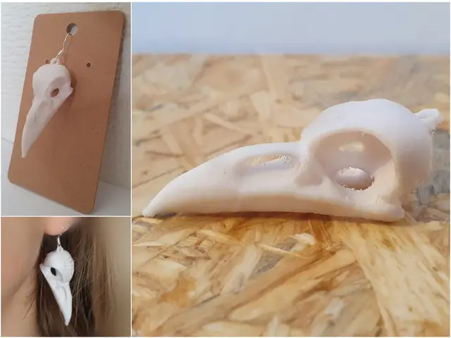 Crow Skull earrings & pendant — modelo 3D