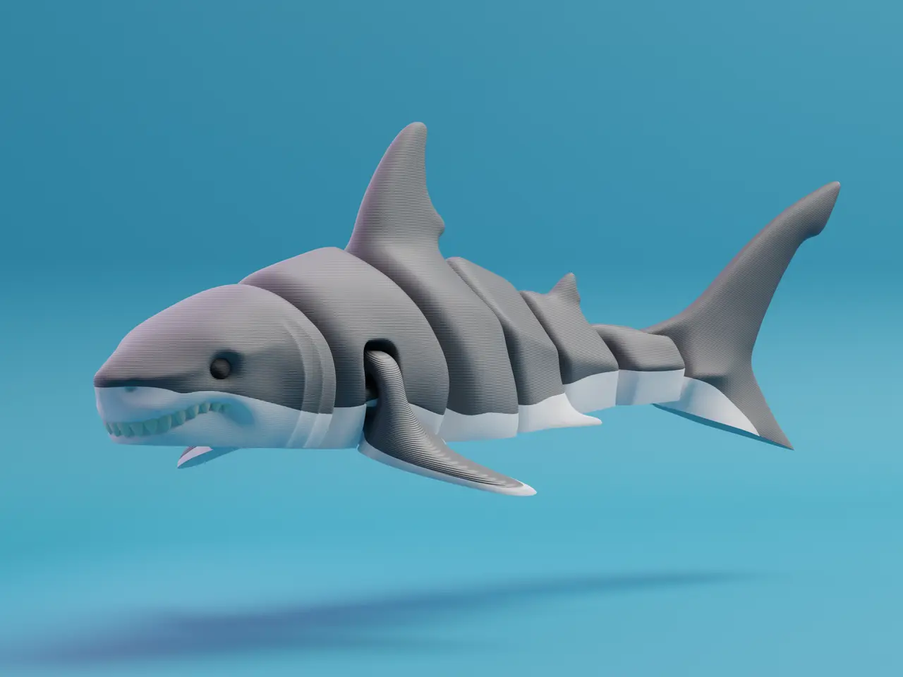 Articulated Great White shark (singlecolor & multicolor) — modelo 3D